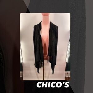 EUC Chico’s Loose Weave Cardigan